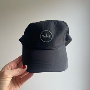 Peter Millar Crown Seal Performance Black Hat Golf Cap Breathable Sportswear